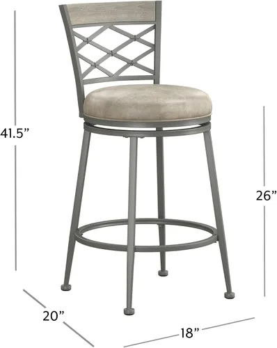 Miniatura 3 de Hillsdale Hutchinson Taburete giratorio para mostrador, peltre