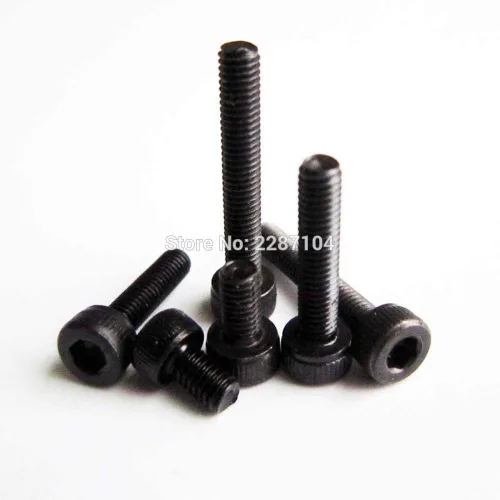 Tornillo de cabeza hexagonal, Perno de acero de clase 12,9, 25 piezas, color negro, M2, M3, diámetro de 0.079 in y 0.118 in|Pernos| - -