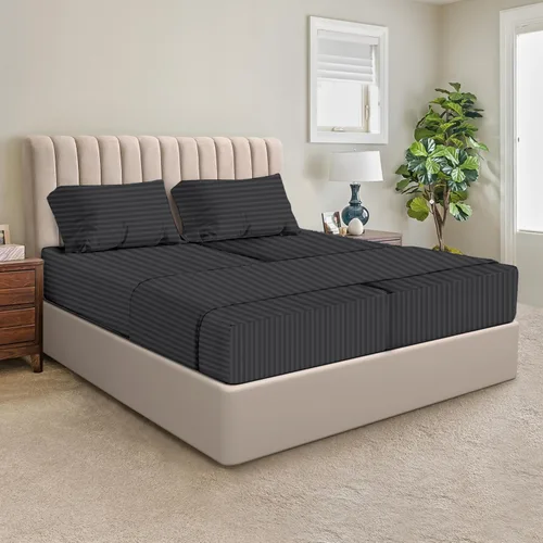 Miniatura 44 de SGI bedding Juego de sábanas King de 36 pulgadas, 100 % algodón egipcio, sábanas ajustables de 600 hilos, juego de sábanas ajustables de 4 piezas
