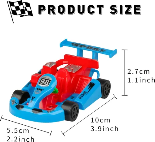 Miniatura 2 de PROLOSO 16 unidades de mini Go Karts para enrollar autos surtidos pequeños con tracción hacia atrás, autos de fricción, regalos de fiesta temática