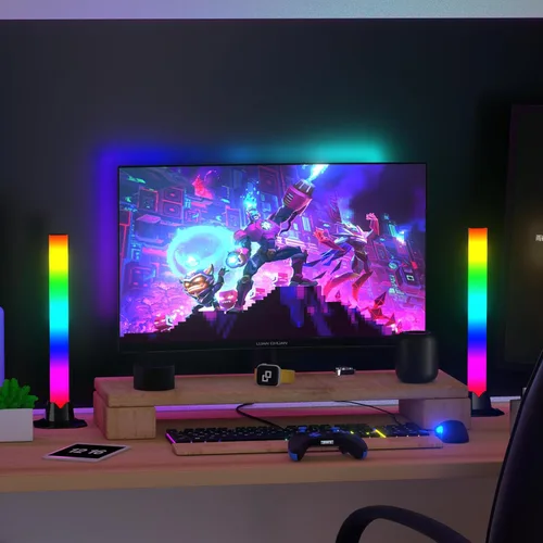 Miniatura 5 de MIHEAL Lámpara LED RGB con barra de luz, kit de inicio de torre de iluminación inteligente con control remoto para PC, TV, sala de juegos y carcasa