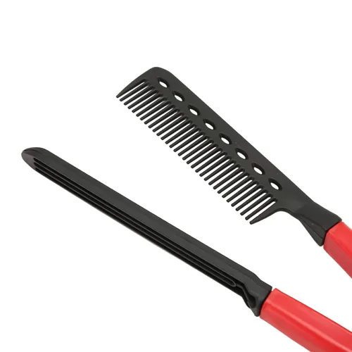 Miniatura 6 de Peine alisador de cabello, 3 piezas portátil multiusos en forma de V peine recto para cabello anudado