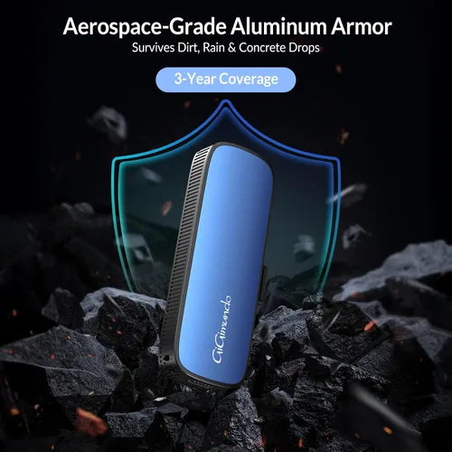 Miniatura 6 de GiGimundo SSD portátil externo de 128 GB, hasta 1073 MB/s de doble puerto USB C USB 3.2 Gen 2+USB A unidades de estado sólido para iPhone Azul