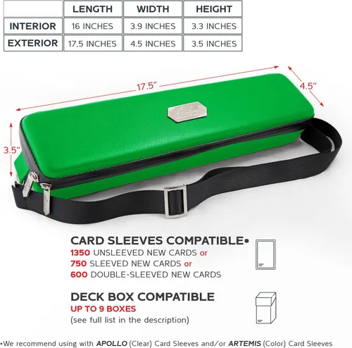 Miniatura 5 de Estuche verde para tarjetas de Quiver Time, perfecto para mazo MTG, caja de almacenamiento premium, para cartas coleccionables y almacenamiento