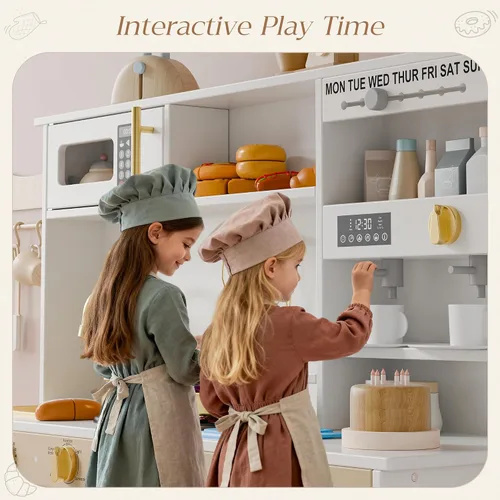 Miniatura 2 de Juego de cocina para niños, juego de cocina con 21 accesorios divertidos, juego de cocina de juguete con electrodomésticos realistas, almacenamiento