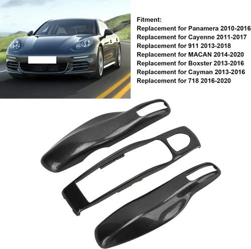Miniatura 2 de Fydun Coche Key Fob Cover Shell Protector Key Fob Cover Assembly 3 Piezas para Panamera Cayman 911 718()