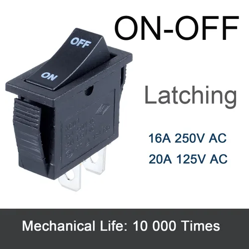 Miniatura 2 de DWMD - Interruptor oscilante rectangular para barco, 6 unidades, 2 pines, SPST, interruptor de palanca AC 250V/16A 125V/20A para automóvil, barco
