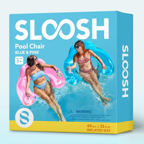 Miniatura 9 de SLOOSH Inflatable Pool Floats Adult,2 Pack Pool Chairs with Cup Holders,X-Large Blow up Floats Chair,Hammock Noodle Mat for Relaxing Summer Water