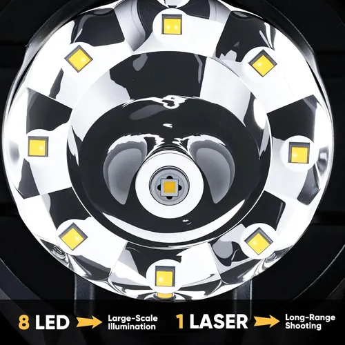 Miniatura 4 de Foco Recargable de 100000 Lúmenes, Linterna de Foco LED Superbrillante con Luz COB y Soporte Plegable, Foco de Mano Grande de Larga Duración