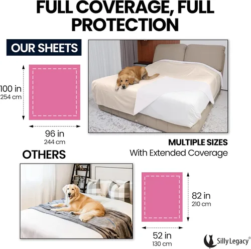 Miniatura 3 de Funda protectora impermeable o forro delgada reversible para cama o sofá (tamaño individual de 90 x 55 pulgadas), para perros y gatos, bebés