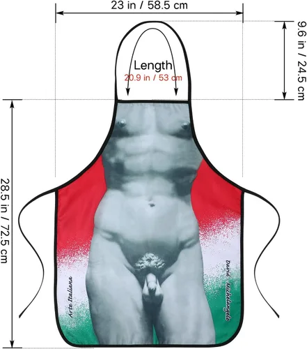 Miniatura 2 de Cabilock Delantal de cocina novedoso para hombre, divertido delantal de estatua de David para adultos para asar a la parrilla, hornear, cocina