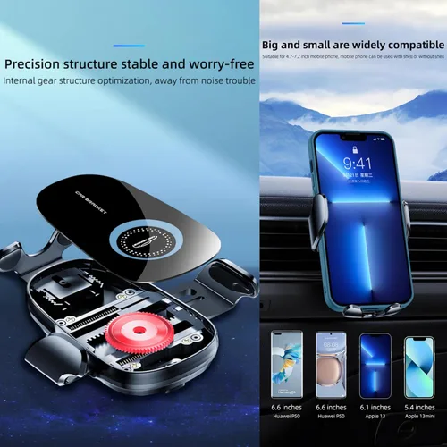 Miniatura 2 de Soporte universal para teléfono de automóvil, ajustable 360 grados para la ventilación de tu automóvil, soporte de teléfono con agarre mecánico