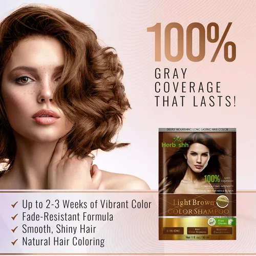 Miniatura 2 de Herbishh Champú de color para cabello gris – Champú de tinte natural para el cabello con máscara de argán – Tamaño de viaje – Colores de cabello