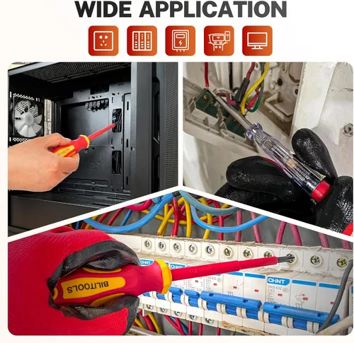 Miniatura 3 de BILITOOLS Juego de destornilladores aislados, 9 piezas 1000 V Destornilladores eléctricos aislados VDE Herramientas para electricistas con puntas