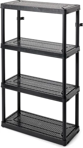 Gracious Living Estantería de almacenamiento de uso medio con 4 estantes, ventilada, de altura fija, sistema organizador de 14 x 32 x 54.5 pulgadas