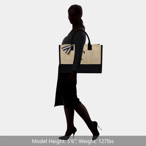 Miniatura 370 de TOPDesign - Bolso de playa de lona con inicial personalizada, bolsa de regalo con monograma, para mujer