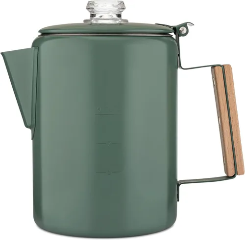 Miniatura 6 de COLETTI Bozeman Blue Percolator Cafetera — Cafeteras de Camping — La Percoladora Favorita para Camping — SIN Aluminio o Plástico [9 tazas, Azul]