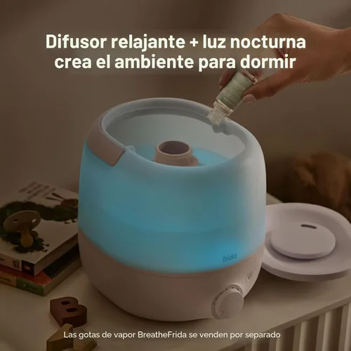 Miniatura 6 de Frida Baby Humidificador de niebla fría 3 en 1 para habitaciones grandes, humidificador de relleno superior para recámara, alivio de alergias, Blanco