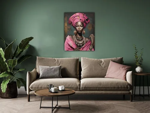 Miniatura 241 de Arte de pared afroamericano, decoración de rey y reina bailarín negro para sala de estar, arte de pareja de amor negro para dormitorio, lienzo