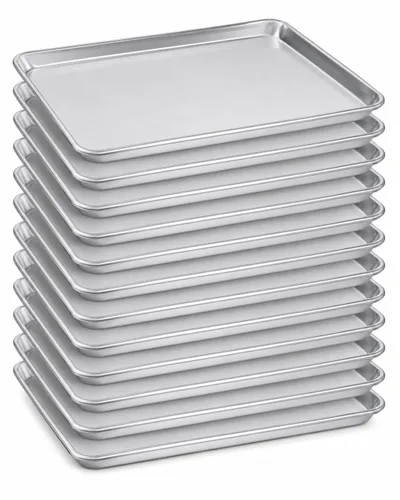 New Star Foodservice Bandeja de Aluminio Calibre 18 de Grado Comercial/Bandeja para Panecillos (15 L x 21 A x 1 Al (Tamaño de Dos Tercios) Paquete