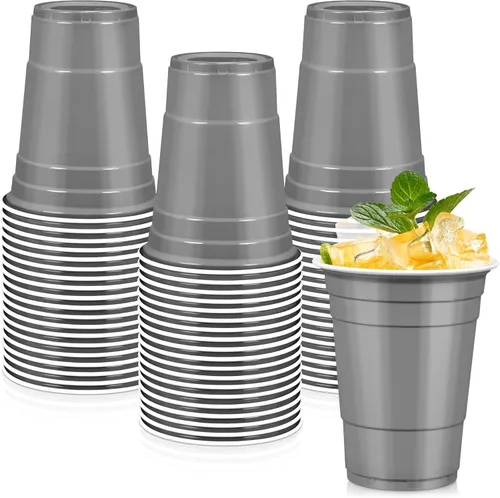 Miniatura 10 de LANLISA 50 vasos de plástico verdes, vasos desechables de 16 onzas, vasos para beber para el día de San Patricio, suministros de fiesta de Navidad