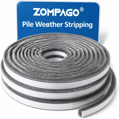 ZOMPAGO Burlete de puerta gris de 0.2 pulgadas de alto x 0.4 pulgadas de ancho x 33 pies para marco de puerta, tapón de puerta corrediza de vidrio