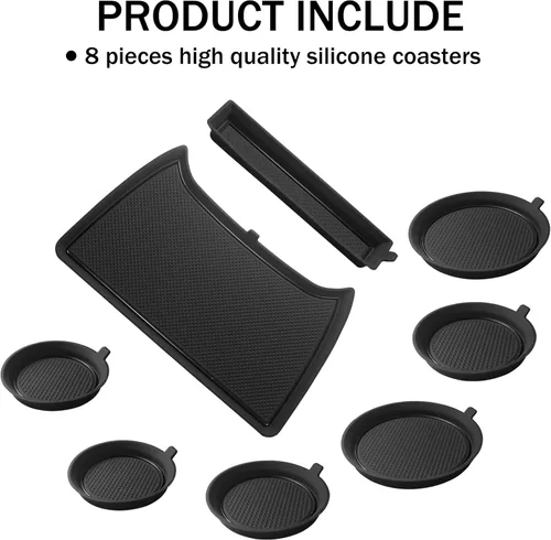 Miniatura 7 de Forro de Portavasos para Subaru Crosstrek/Impreza Accesorios 2024 2025 2026 Consola Central Alfombrilla de Portavasos de Silicona 3D Premium Negro