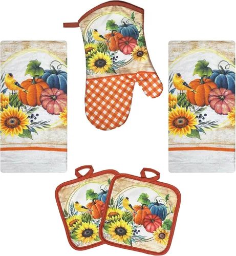 Manoplas de horno y soportes para ollas - Juego de toallas de cocina y paños para platos, manoplas para horno, toallas de té y paños de cocina