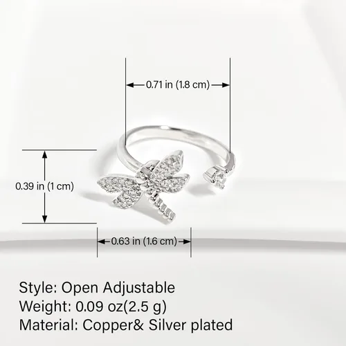 Miniatura 103 de Anillo de plata de ley 925, minimalista, ajustable, hecho a mano, para mujeres y niñas