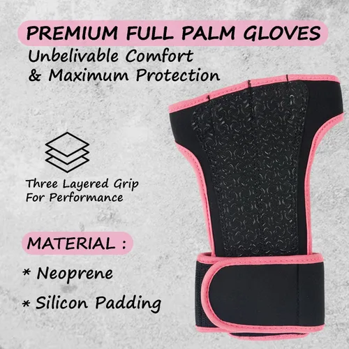 Miniatura 6 de FITNESS FORCE Ventilated Weightlifting Gloves Workout Gloves for Men & Women with Built-in Wrist Wraps Fingerless Gym Gloves for Men Perfect for Rosa