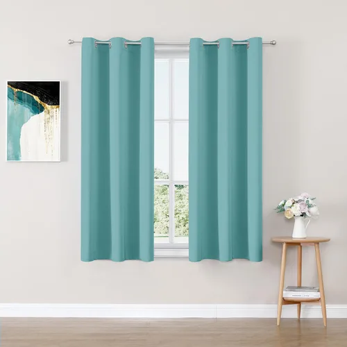 ChrisDowa - Cortinas cortas para ventana de 40 pulgadas para dormitorio - Cortinas cortas con ojales y aislamiento térmico para oscurecer la