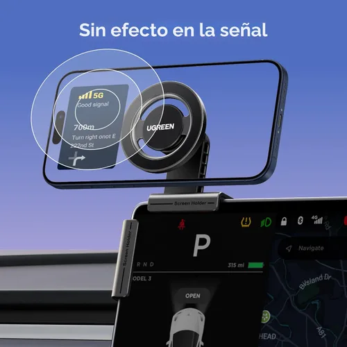 Miniatura 8 de UGREEN Soporte para teléfono para Tesla Model 3 y Y Accesorios Montura de coche Magsafe Montura magnética para teléfono Soporte para teléfono más