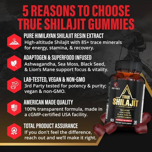 Miniatura 2 de Gomitas Shilajit naturales del Himalaya para hombres, fabricadas en Estados Unidos, verdadero oro puro shilajit del Himalaya para hombres, gomitas