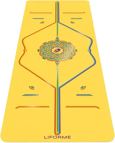 Liforme Esterilla de yoga de viaje – Sistema de alineación patentado, agarre guerrero, antideslizante, ecológico, ultraligero y resistente al sudor,
