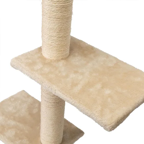 Miniatura 5 de Muebles montados en la pared de árbol para gatos, estantes de escalada para jugar con gatitos y relajarse, incluye tabla de rascar, puente de Beige