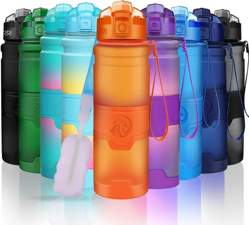 Miniatura 19 de Botella de agua deportiva Zorri, 400/500/700ml/1L, sin BPA, a prueba de fugas, ligera, botellas Tritan para exteriores, camping, ciclismo, fitness