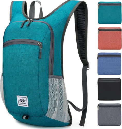Miniatura 8 de Esup Mochila de senderismo ligera de 15 litros plegable pequeña mochila de viaje plegable mochila de campamento para mujeres y hombres (gris oscuro)