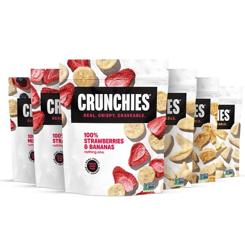 Miniatura 5 de Crunchies Frutas Liofilizadas, Fruta Crujiente 100% Totalmente Natural, Sin OGM y Kosher, Paquetes de Aperitivos de Fruta Liofilizada Resellables