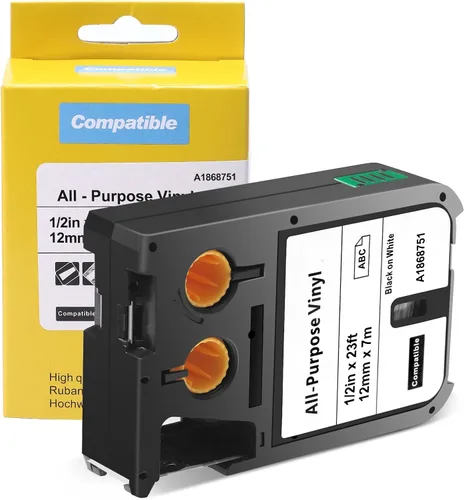 Label KINGDOM Compatible con etiquetas DYMO XTL 1868806 - Etiqueta flexible de nailon para etiquetadora DYMO XTL XTL XTL 300 XTL 500, negro sobre