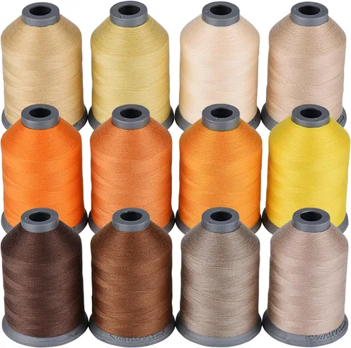 Miniatura 10 de Simthread Hilo de coser para todos los propósitos, 12 carretes tamaño 40D/2 hilo de poliéster para costura, acolchado y máquina de coser, prácticos