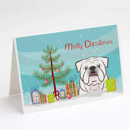 Miniatura 27 de Caroline's Treasures BB1616GCA7P - Tarjetas de felicitación y sobres de árbol de Navidad y sabueso afgano, paquete de 8 tarjetas en blanco