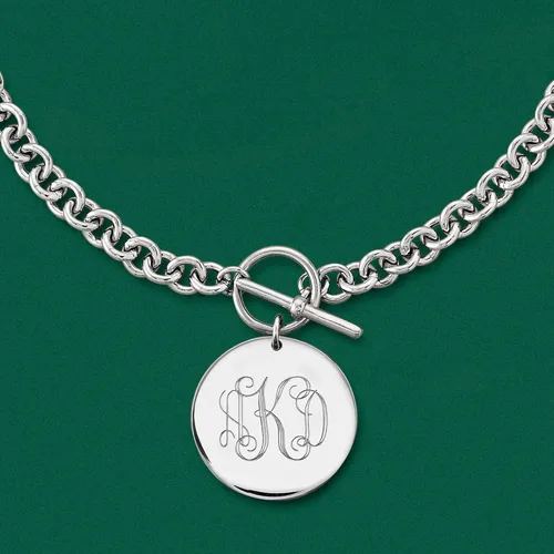 Miniatura 2 de Ross-Simons Italian Sterling Silver Personalized Disc Necklace