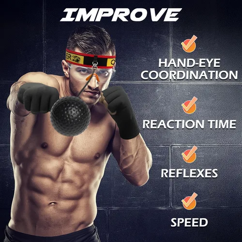 Miniatura 3 de Boxing Reflex Ball for Adults and Kids, 4 Levels Boxing Ball with Adjustable Headbands, Perfect for Reaction, Agility, Punching Speed, Fight Skill