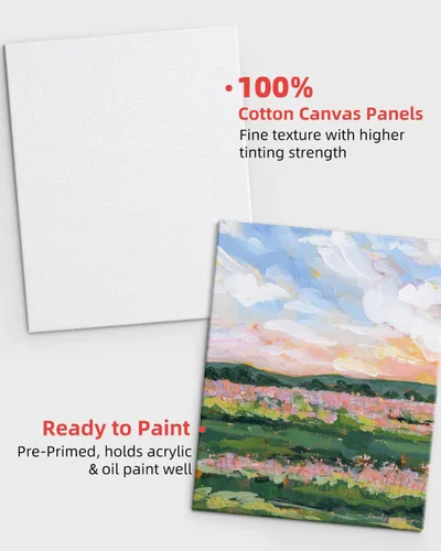 Miniatura 3 de Simetufy Paquete de 72 tableros de lona pequeños para pintar de 5 x 7 pulgadas, paneles de lienzo planos para niños, imprimado con gesso sin ácidos