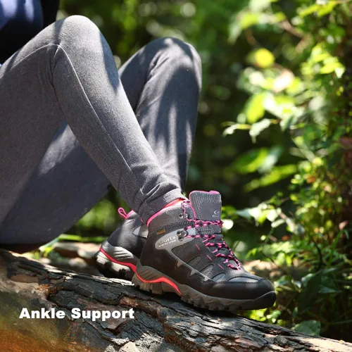 Miniatura 3 de Clorts Botas de senderismo para mujer, impermeables, ligeras, para senderismo, campamento, para exteriores, con agarre de alta tracción, 5.5