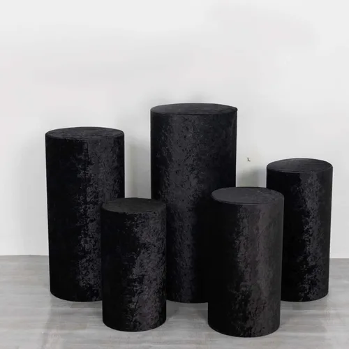 Miniatura 41 de Efavormart - Juego de 5 fundas de soporte para caja de exhibición cilíndrica de elastano, color negro, fundas elásticas para pilar de pedestal, 160