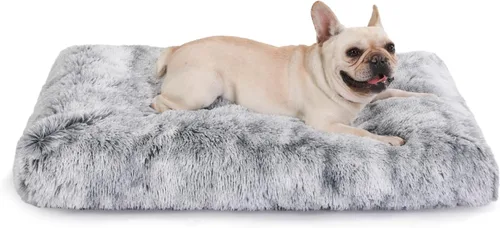 Miniatura 10 de Bedfolks Cama Impermeable para Jaula de Perro, Cama de Felpa para Perros con Funda Lavable Extraíble, Almohadón de Jaula de Perro de Piel Sintética