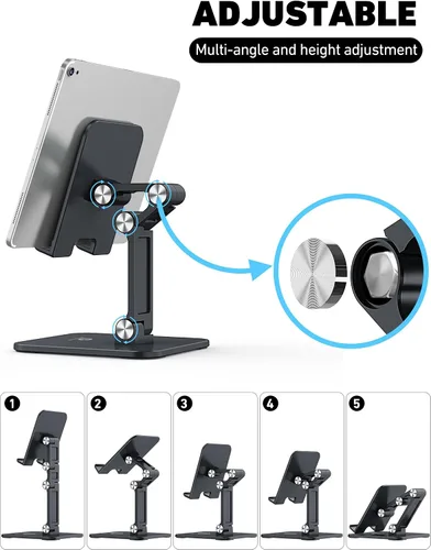 Miniatura 3 de OCYCLONE Soporte para iPad para escritorio, ajustable, plegable, para tableta, accesorios de iPad, soporte de exhibición, accesorios de oficina