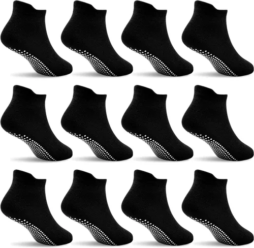 Miniatura 10 de SkiBeaut 12 pares de calcetines antideslizantes para niños y niñas con agarres, calcetines antideslizantes para niños pequeños de 1 a 7 años