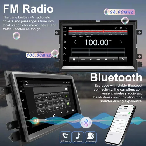 Miniatura 5 de Radio de coche mejorada para Ford F250/F350 2006-2016, F-150 F150 2004-2008, Mercury Milan 2006-2009, Shelby GT500 2007-2009, pantalla táctil